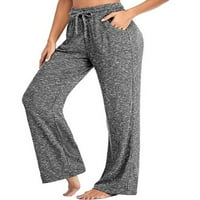 Jusddie ženske pantalone za jogu rastezljive pantalone sa vezicama jednobojne vežbe donji deo elastičnog