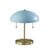 Adesso bowie stolna svjetiljka, antikni mesing i svijetloplava, elektronska, oslikana plava metalna hladolja
