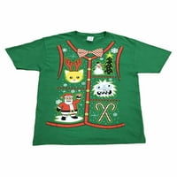 Muški zeleni mačka jelena snjegović stablo čudovište santa božićna praznična majica velika