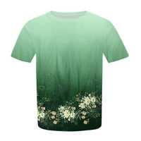 Yinmgmhj plus veličine za žene Ljeto Ležerne prilike, majice za kratke rukave Dressy Business Loather Flowy bluza Green + XXL