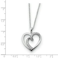 Primalno srebrno srebro i kubična cirkonija dvije duše živjele su kao jedna ogrlica od srca