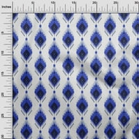oneOone poliester Lycra Srednja plava tkanina ikat Craft projekti Decor Fabric štampan od strane Yard