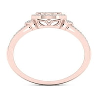 1 4ct TDW dijamantski verenički prsten od 10k ružičastog zlata