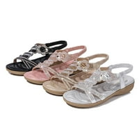 CAICJ platforma sandale papučice Ljeto udobne vintage casual plaže Otvori nožni prst na mašulama klinove