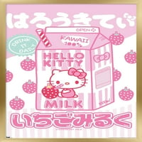 Pozdrav Kitty i prijatelji - Kawaii mliječni zidni poster, 14.725 22.375 Uramljeno