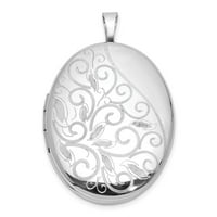 Auriga sterling srebrni rodijumski filigranski ovalni privjesak za žene za žene