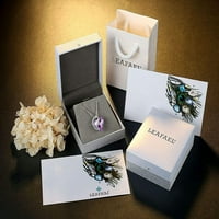 Infinity Love Heart Privjesak ogrlica Birthstone Crystal Nakit Pokloni za žene, srebrni ton, 18 + 2
