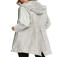 Avamo žene duge jakne zatvaraju povremene lagane kapute za crtanje tunika tunika dukserica za bluzu svijetli sivi xl