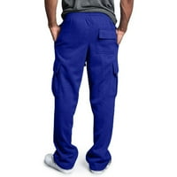 Paptzroi muške široke i Ležerne pantalone pantalone Soild boje privezani pojas sportske široke duge pantalone