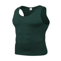 Sanviglor muške ljetne Top Cool suhe kompresijske majice Baselayer Tank Tops Casual Tee Sport Vest tamno zelena 2XL