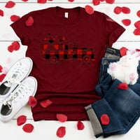 Ženska Moda Valentine štampanje o-izrez kratka majica labava bluza Top Shirt Tietoc