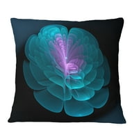 Dizajnerska apstraktna plava cvjetna fraktalna pozadina - cvjetni jastuk za bacanje - 16x16