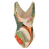 Ženski ljetni kupaći kostim sa omotanom suknjom visokog struka sklekovi tropska kontrola stomaka Monokini