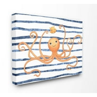 Dječja soba Stupell Hobolop Ocean Ocean Animal Orange Blue Kids Rasadnički dizajn Canvas Zidna umjetnost