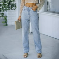 Kratke džin hlače za žene ljetne rastezljive hlače za žene s džepovima žene nepravilnog struka povremeni
