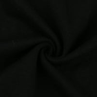 Pulover dukserice za žene labave kroja Ženska odjeća Patchwork okrugli vrat T-Shirt jesen cvjetni print bluza crna s