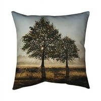 Početi Home Decor 5541-1818-LA in. Drveće na selu-unutrašnji jastuk sa dvostranim printom
