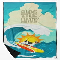Surfer pas crveni bijeli sibirski ručnik od premium plaže