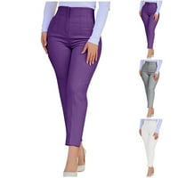 Ženske uske pantalone visokog struka u boji rastezljive sužene pantalone za žene Casual Slim Fit trendi