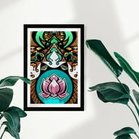 Wynwood Studio Sažetak uokvirena zidna umjetnička članica 'Mandala Lotus III' uzorci Početna Décor - Brown, Green, 13 19