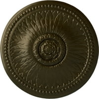 Ekena Millwork 1 8 od 3 4 P bežanski stropni medaljon, ručno oslikano zeleno zlato