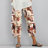 Hlače za žene Dressy Casual Moda elastični struk pantalone sa džep labave Harem štampani Crop karakteristike: