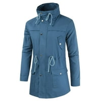 Petort Modne jakne za bomber Muška jesen i zimsko svjetlo i topla pamučna jakna plava, XL