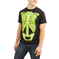 Muška Crna Kostur Kostim Grafički Halloween T-Shirt Veliki
