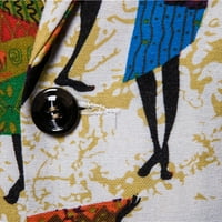 Sayhi muške jesenje i zimske kapute, povremeni etnički retro stil Ispis dva gumba jaknu s dugim rukavima