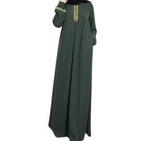 Duge Rukave Haljine Vruća Prodaja Čišćenje Žene Plus Veličina Print Abaya Jilbab Muslim Maxi Haljina Casual
