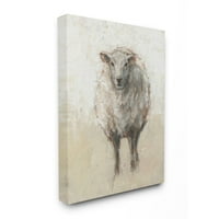 Stupell Industries Minimal ovčje slikarstvo Beige Tan Farm Dizajn životinja Ethan Harper, 16 20