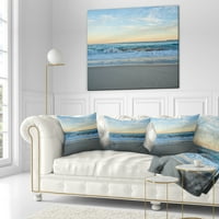 Designart plava scena prskanja jastuk na plaži - obali mora - 16x16