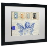 Zaštitni znak Likovna umjetnost' Plavi Anđeo ' platnena Umjetnost Nick Bantock, bijeli mat, crni okvir