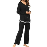 ShomPort pidžame ženske duge rukave Sleepwear Tops sa dugim pantalonama meka Salongewear Outfits Set
