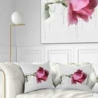Dizajdraj prekrasnog crteža akvarela za ružu - cvjetni jastuk za bacanje - 18x18