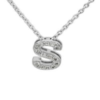 Sterling Silver Block inicijal B ogrlica, 18 lanac