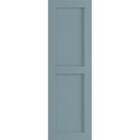 Ekena Millwork 12 W 63 H True Fit PVC dvije jednake rolete sa ravnim panelom, mirno plava