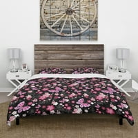 Dizajdrati 'ružičasti stilizirani cvjetovi i leptiri cvjetni poklopac pokrivača
