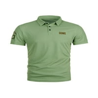 Capreze muške polo majice rezervat rect majice kratki rukav ljetni vrhovi atletski pulover gumb majica zelena xl