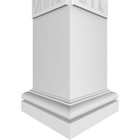 Ekena Millwork 8 W 8'H Craftsman Classic Square Non-konusna Rivijera Fretwork kolona w Toskanski kapital & toskanska baza