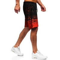 Muške ležerne ljetne kratke kratko ispisane kratke hlače Elastična srednja struka Pravilni sportski sportovi kratki sa džepnim hlačama