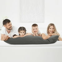 Jedinstvene povoljnije pamuk pamučni zatvarač zatvarač prozračivo jastučnica za tijelo tamno siva 20 x54