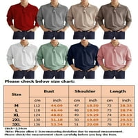 Trowalk Muškarci Slim Fit Solid Color Tee Rever Crt Atletska majica Mens Gumb Mrežni Trgovine Tamne Khaki L