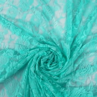 Rome Textiles najlon Spande Lace Fabric sa dizajnom ruže - Seafoam