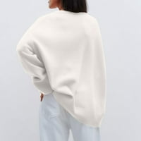 Zunfeo džemper za žene - toplo čvrsta duga rukava labav fit pletenje V-izrez pulover udobni džemper vrhovi