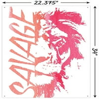 Savage Lion zidni poster sa push igle, 22.375 34