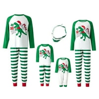 Božićna pidžama za porodicu, odgovarajući porodični Setovi pidžama Božić Dinosaur Print Božić Pj's top