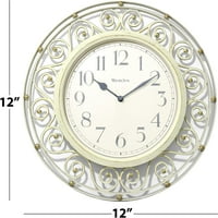 Analog QA Vintage antikno Bijelo kovano željezo u stilu 12 okrugli zidni sat kompanije Westclox