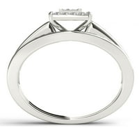 1 2ct TDW princeza dijamant s srebra klaster Halo Svadbeni Set