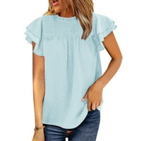 Ženske Majice Majice Casual Tee Puni Print Plavi Xl